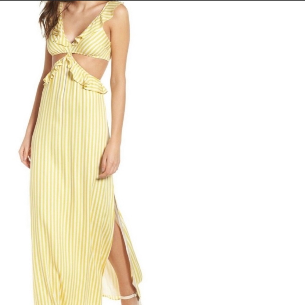 4Sienna Yellow striped dress